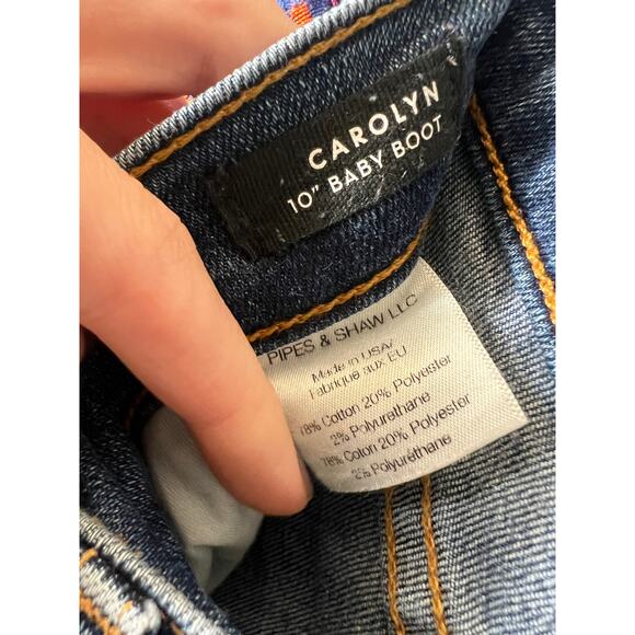 Veronica Beard Carolyn 10” Baby Boot Embroidered Jeans - Made in the USA - Picture 6 of 6